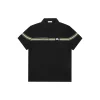 BBry Stripe Knight Embroidered Polo T-Shirt (Black/White)