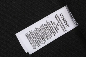 Burberry Stripe Knight Embroidered Polo T-Shirt Black Wash label