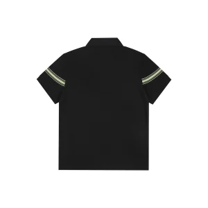 Burberry Stripe Knight Embroidered Polo T-Shirt Black Back view