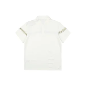 Burberry Stripe Knight Embroidered Polo T-Shirt White back view
