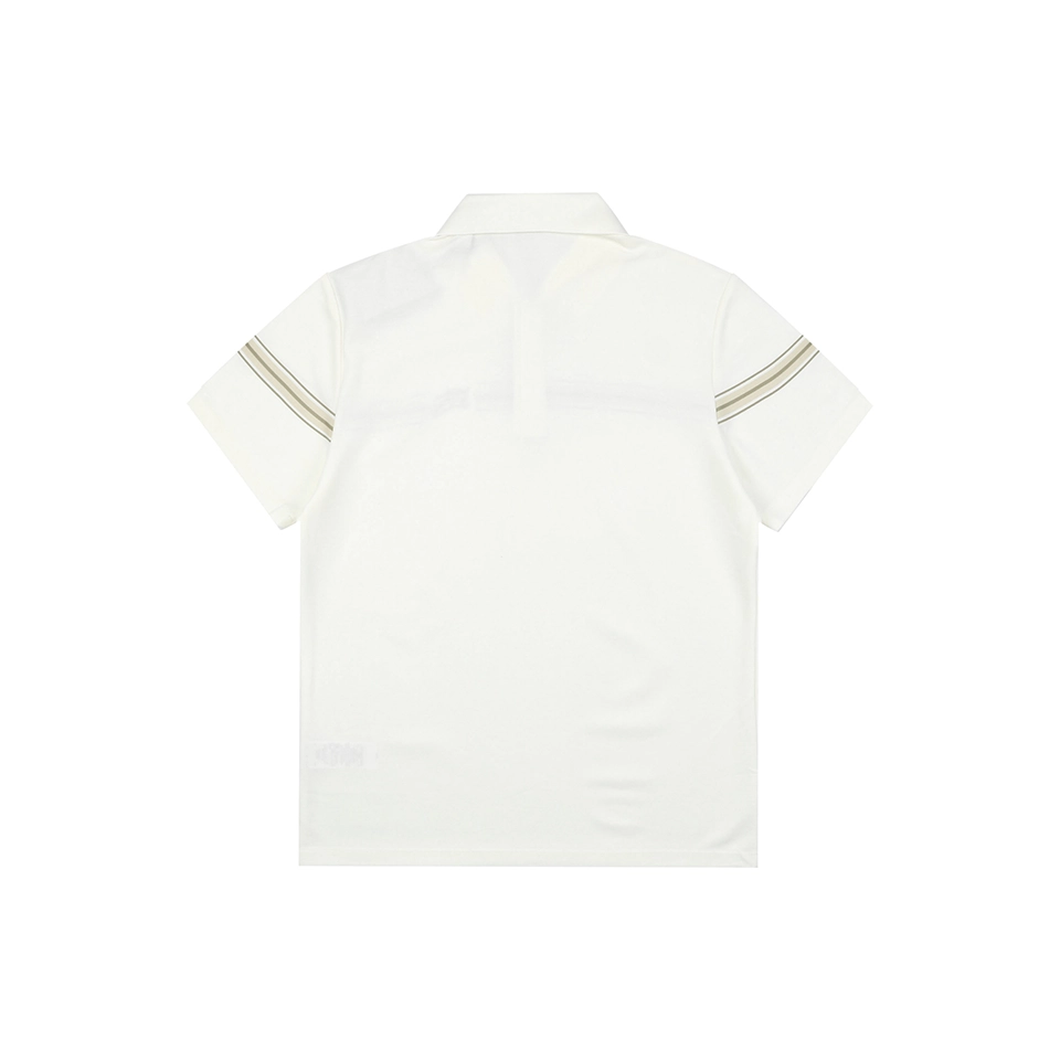 Burberry Stripe Knight Embroidered Polo T-Shirt White back view