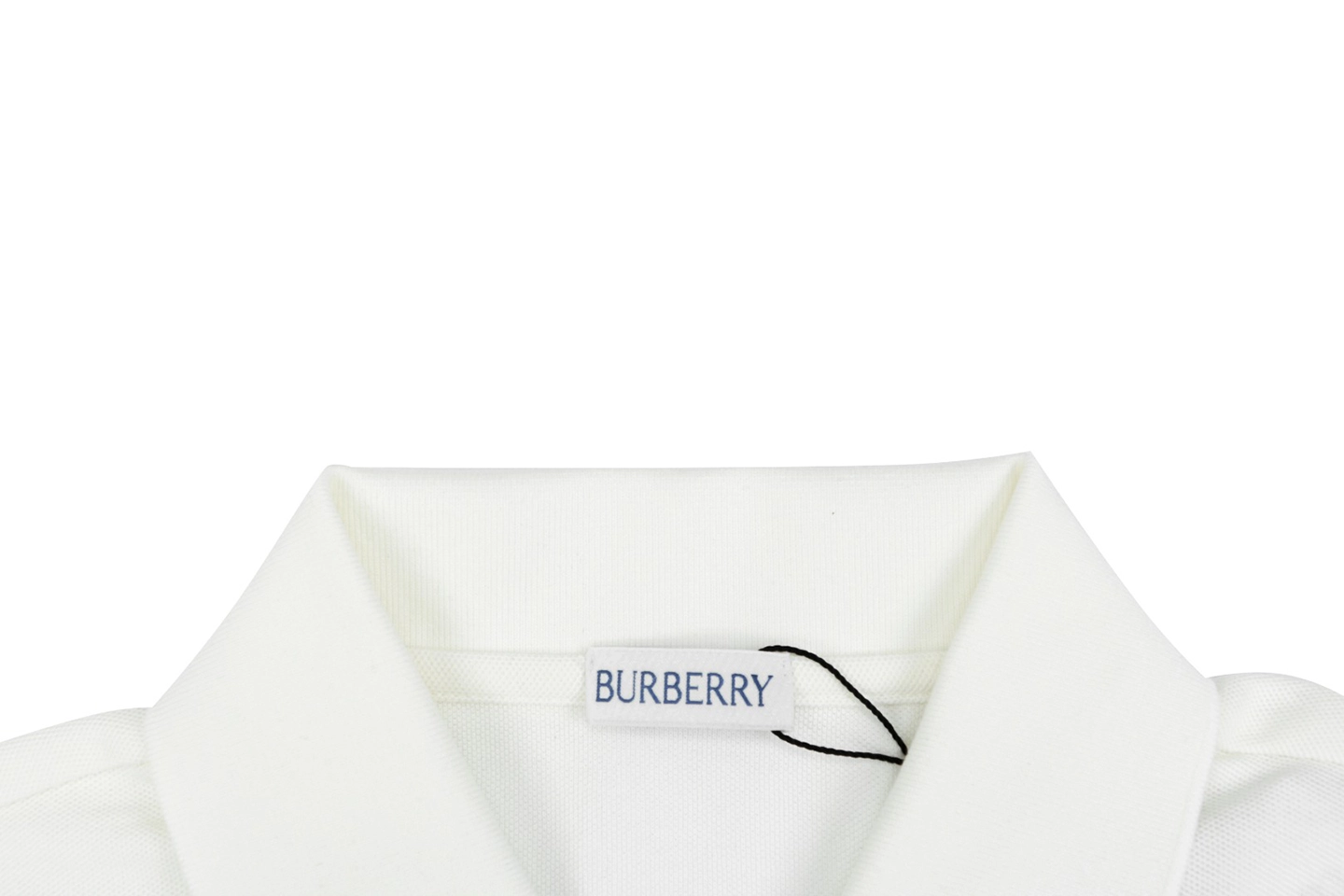 Burberry Stripe Knight Embroidered Polo T-Shirt White Collar