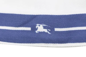Burberry Striped Cuff Equestrian Logo Polo T-Shirt White Brand