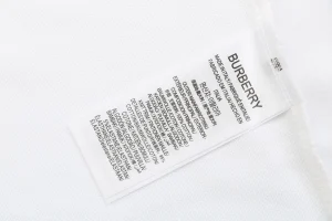 Burberry Striped Cuff Equestrian Logo Polo T-Shirt White Wash label