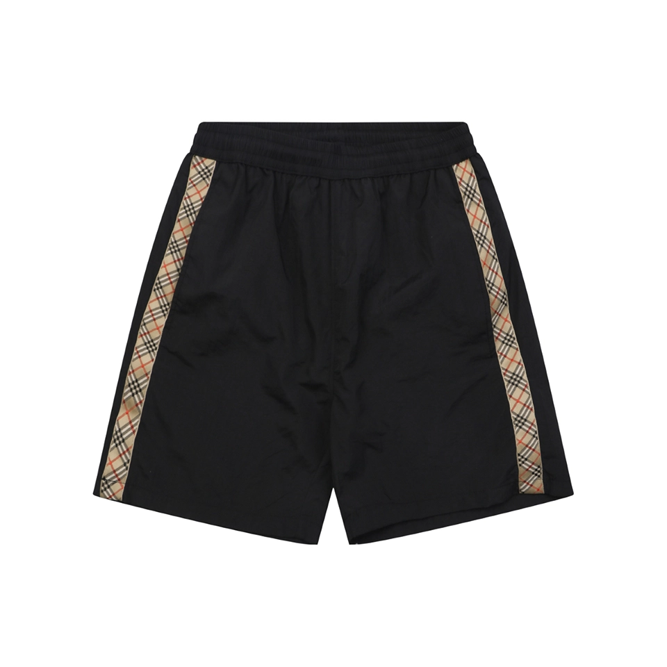 Burberry Vintage Check Side Stripe Nylon Shorts Front view