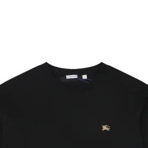 Burberry Vintage Check Trim Equestrian Knight T-Shirt Black
