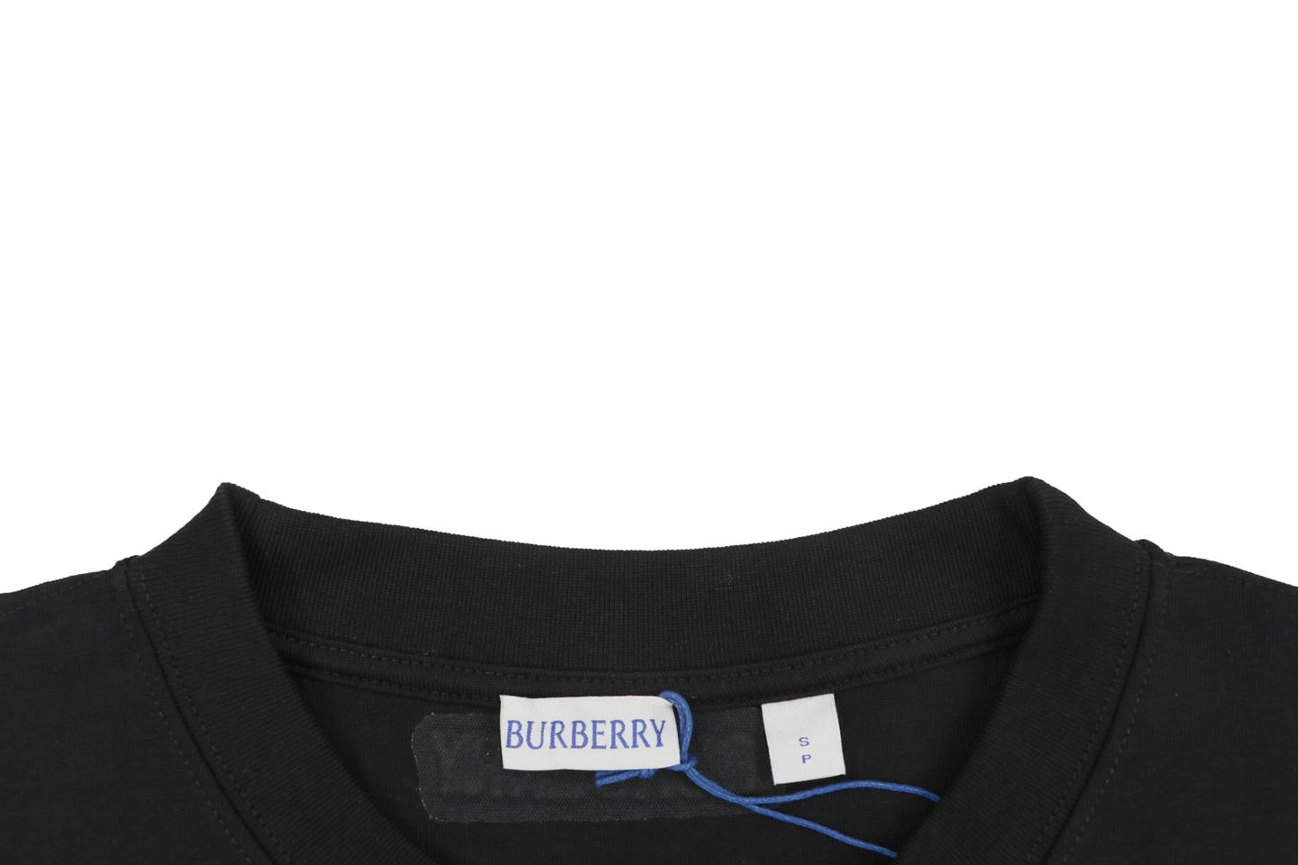 Burberry Vintage Check Trim Equestrian Knight T-Shirt Black Collar