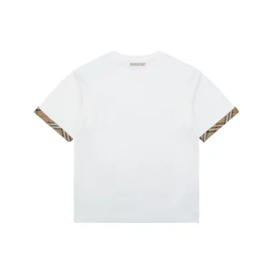 Burberry Vintage Check Trim Equestrian Knight T-Shirt White Front view