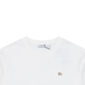 Burberry Vintage Check Trim Equestrian Knight T-Shirt White