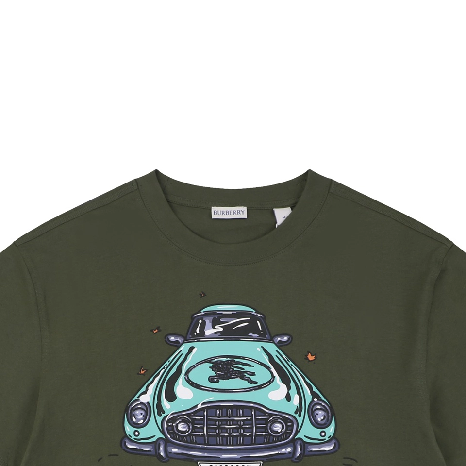 Burberry Vintage Classic Car Print T-Shirt Green