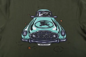 Burberry Vintage Classic Car Print T-Shirt Green Front Print