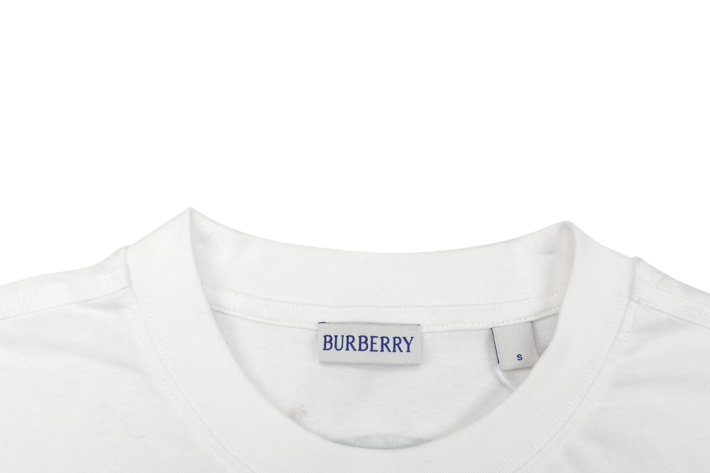 Burberry Vintage Classic Car Print T-Shirt White Collar