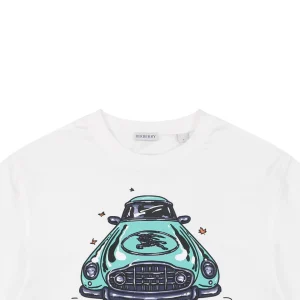 Burberry Vintage Classic Car Print T-Shirt White