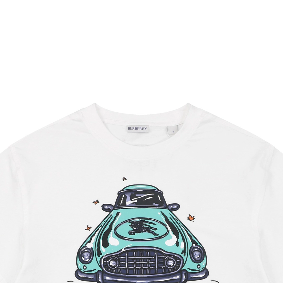 Burberry Vintage Classic Car Print T-Shirt White