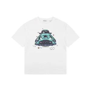 Burberry Vintage Classic Car Print T-Shirt White Front view