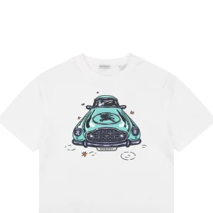 Burberry Vintage Classic Car Print T-Shirt White