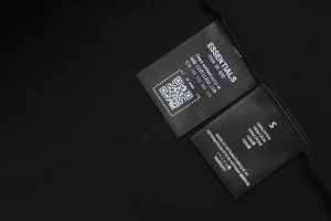 Fear of God Essentials Script Logo T-Shirt Black Wash label