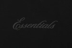 Fear of God Essentials Script Logo T-Shirt Black Front Print