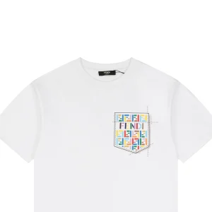 Fendi Color FF Pocket Graphic T-Shirt White