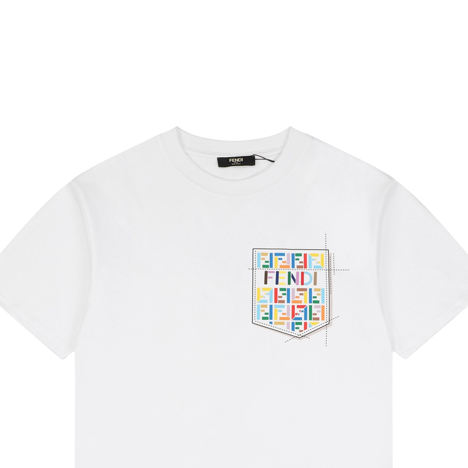 Fendi Color FF Pocket Graphic T-Shirt White