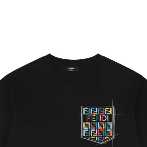 Fendi Color FF Pocket Graphic T-Shirt Black