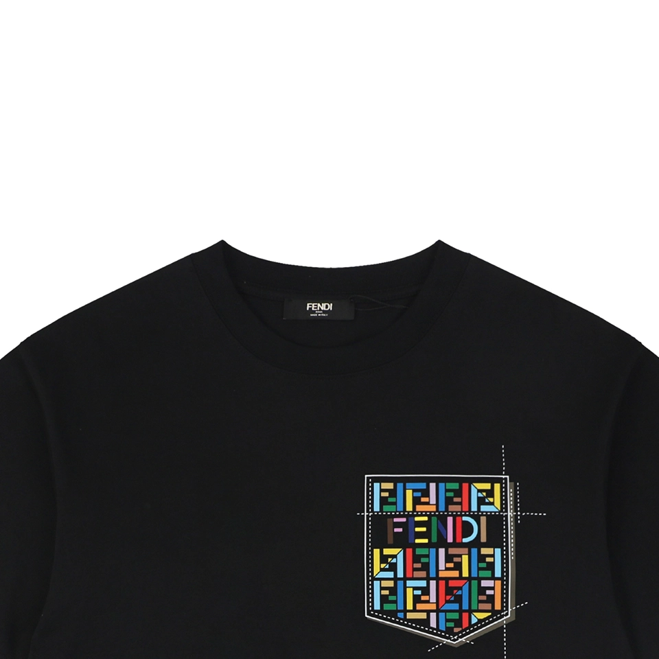 Fendi Color FF Pocket Graphic T-Shirt Black