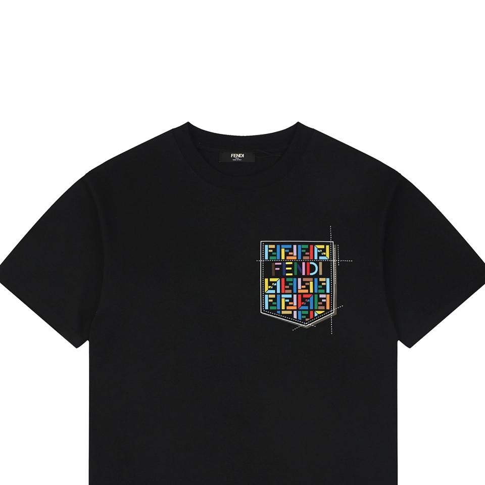 Fendi Color FF Pocket Graphic T-Shirt Black