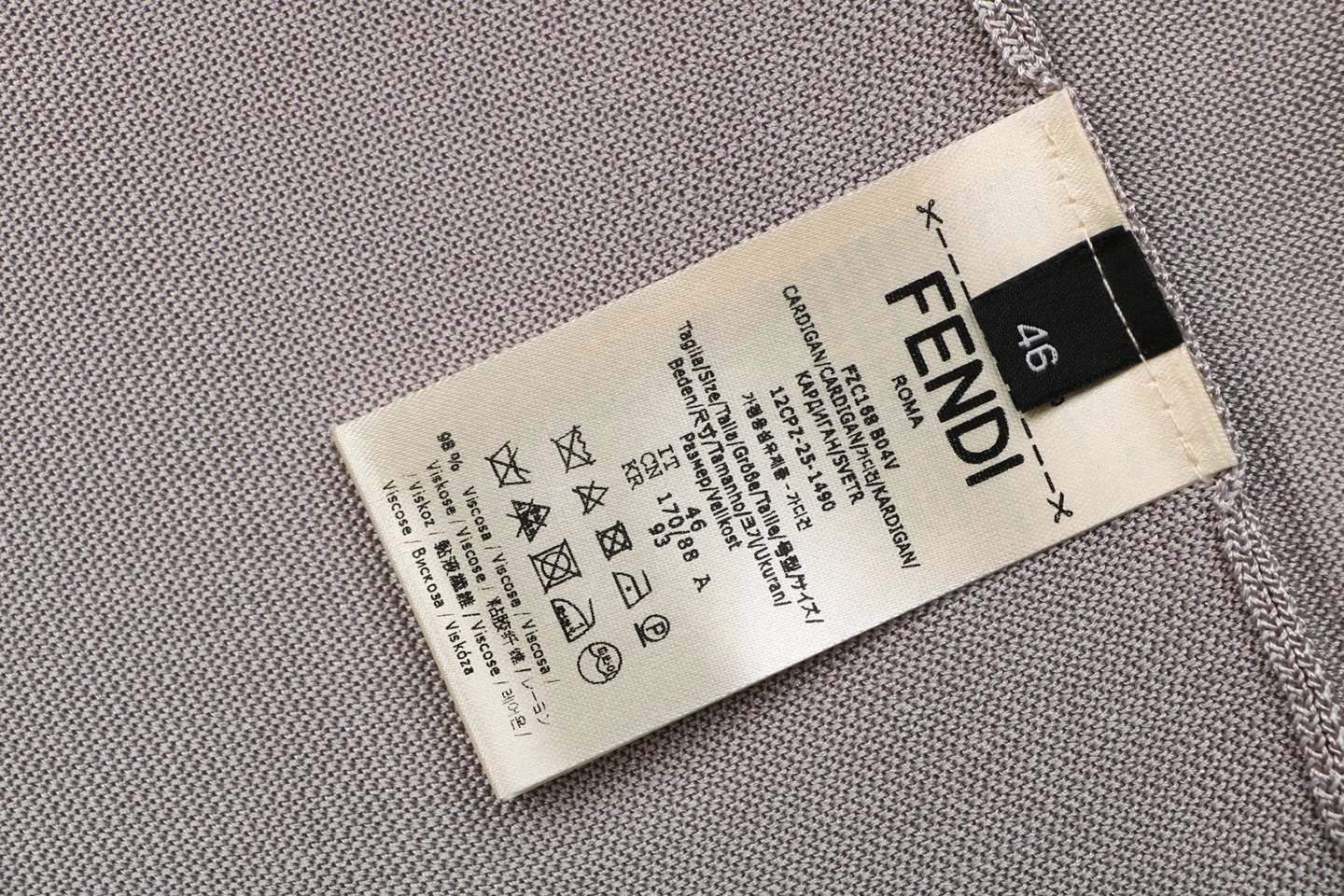 Fendi Contrast Placket Knitted T-Shirt Wash label