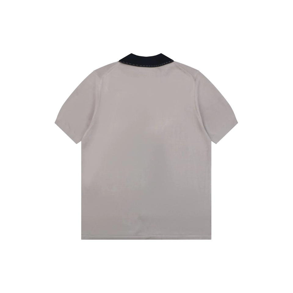 Fendi Contrast Placket Knitted T-Shirt Back view