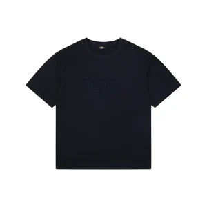 Fendi FD Cutwork Embroidered Logo T-Shirt Black Front view