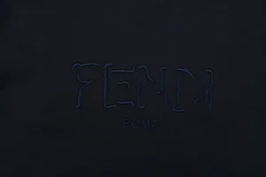 Fendi FD Cutwork Embroidered Logo T-Shirt Black