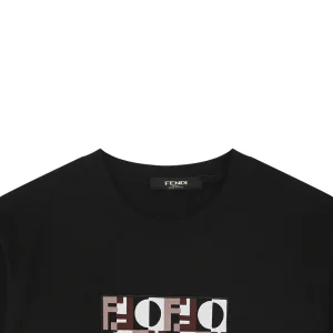 Fendi FF Matrix Embroidered T-Shirt Black
