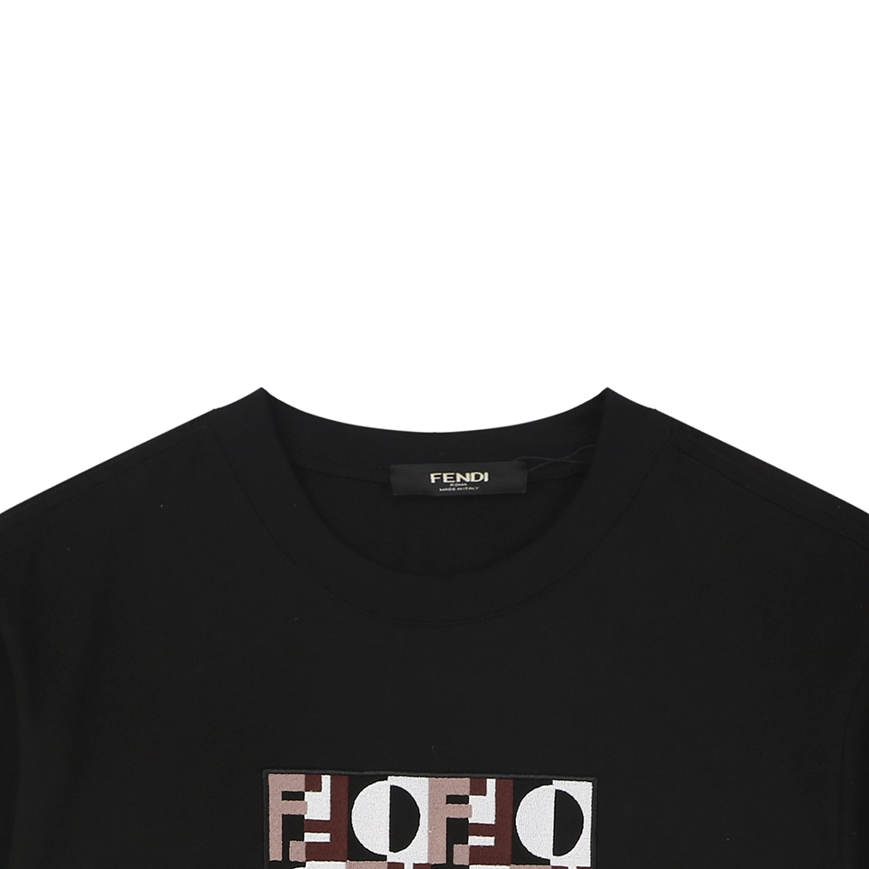 Fendi FF Matrix Embroidered T-Shirt Black