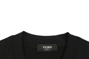 Fendi FF Matrix Embroidered T-Shirt Black Collar