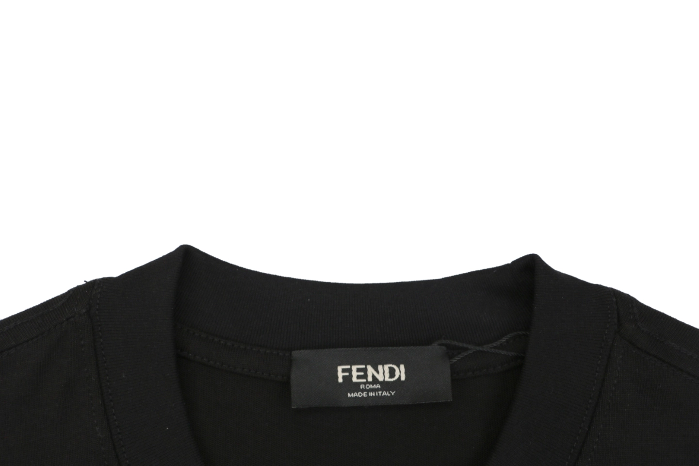Fendi FF Matrix Embroidered T-Shirt Black Collar