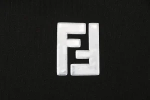 Fendi FF Matrix Embroidered T-Shirt Black Brand