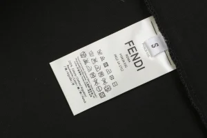 Fendi FF Matrix Embroidered T-Shirt Black Wash label