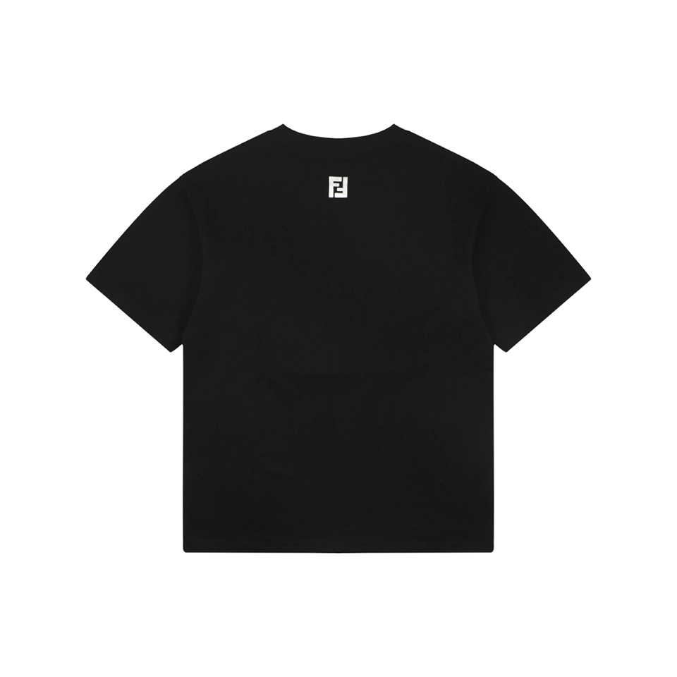 Fendi FF Matrix Embroidered T-Shirt Black Back view