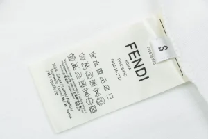 Fendi FF Matrix Embroidered T-Shirt White Wash label