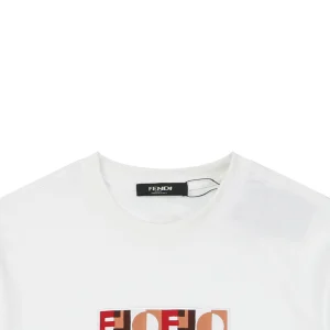Fendi FF Matrix Embroidered T-Shirt White