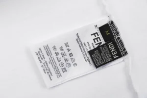 Fendi Melted Logo Embroidered T-Shirt White Wash label