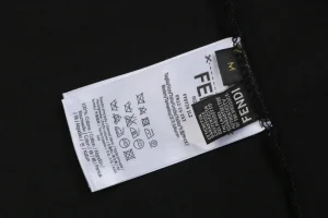 Fendi Melted Logo Embroidered T-Shirt Black Wash label