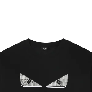 Fendi Monster Eyes Embroidered T-Shirt Black