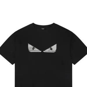 Fendi Monster Eyes Embroidered T-Shirt Black