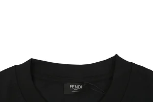 Fendi Monster Eyes Embroidered T-Shirt Black Collar