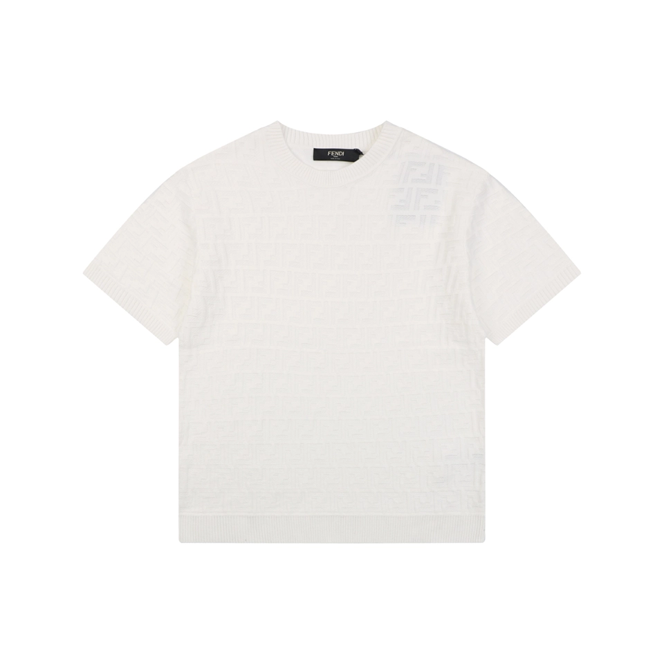 Fendi Tonal FF Monogram Knit T-Shirt