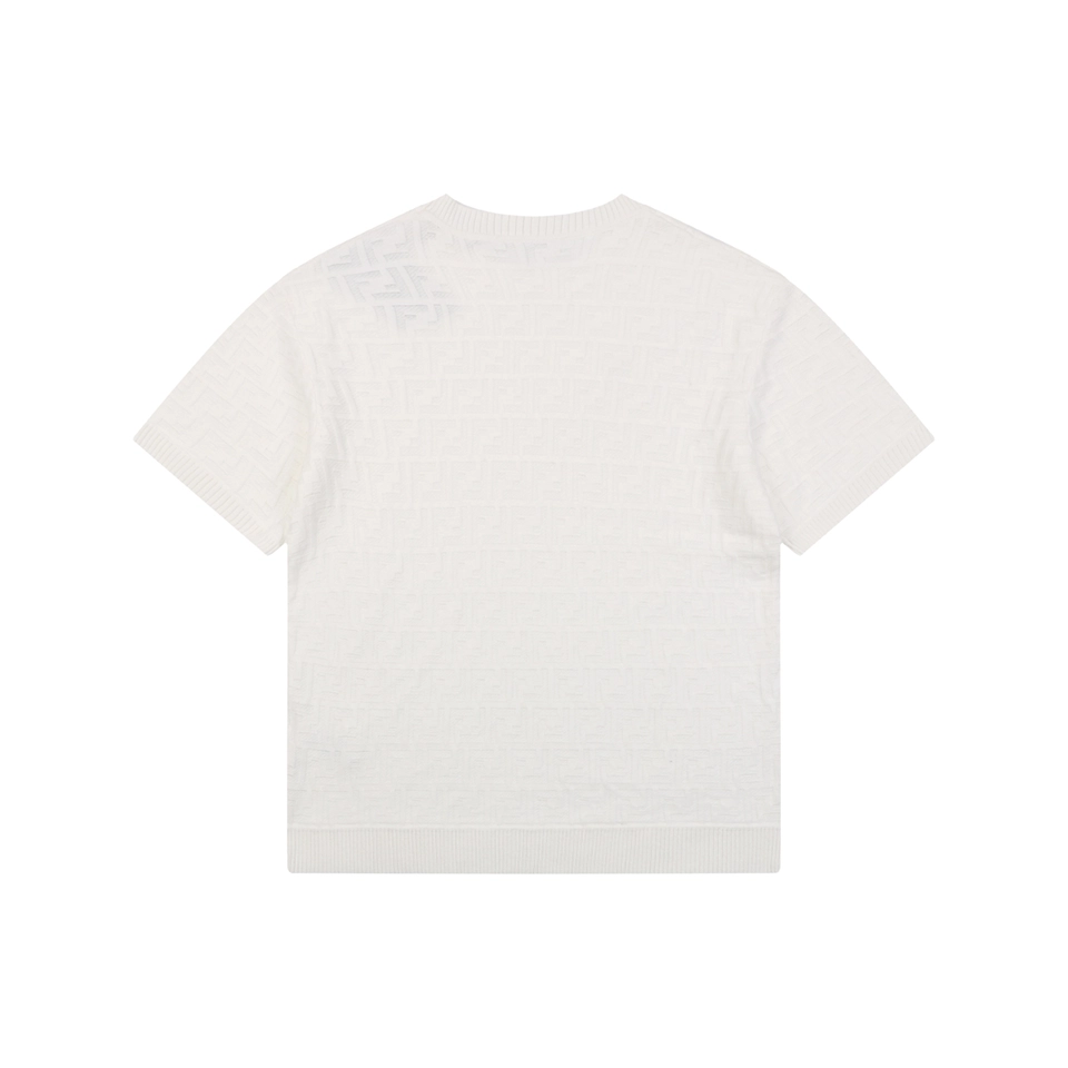 Fendi Tonal FF Monogram Knit T-Shirt Back view