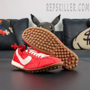 Jacquemus x Nike Moon Shoe SP “University Red” outsole view featuring classic waffle traction pattern for enhanced grip