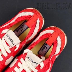 Jacquemus x Nike Moon Shoe SP “University Red” collar and insole detail featuring visible collaborative tongue branding
