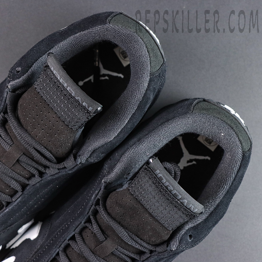 Jordan 14 Retro “Black White” collar and interior detail featuring a padded lining and breathable tongue for enhanced comfort